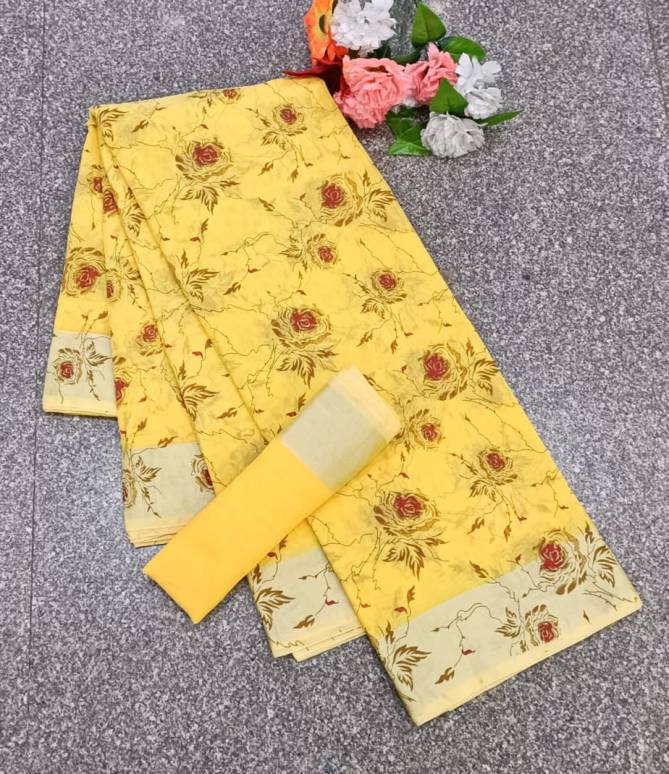 Linen Cl Bale Casual Wear Designer Cotton Printed Latest Saree Collection